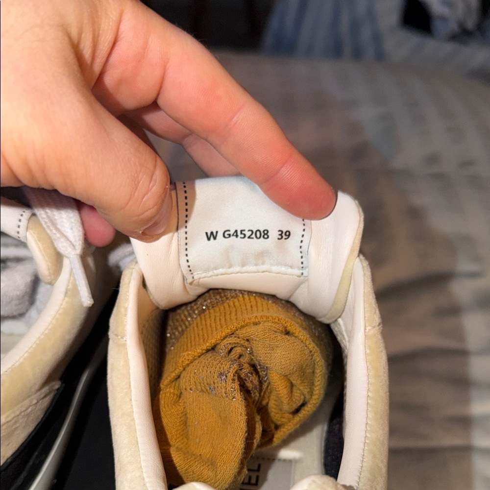 CHANEL Women’s  Beige and Black velvet sneakers. - Picture 6 of 7